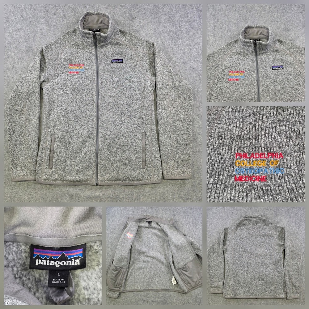 Patagonia Jacket Womens Large Gray Better Sweater Fleece Full Zip College PCOM